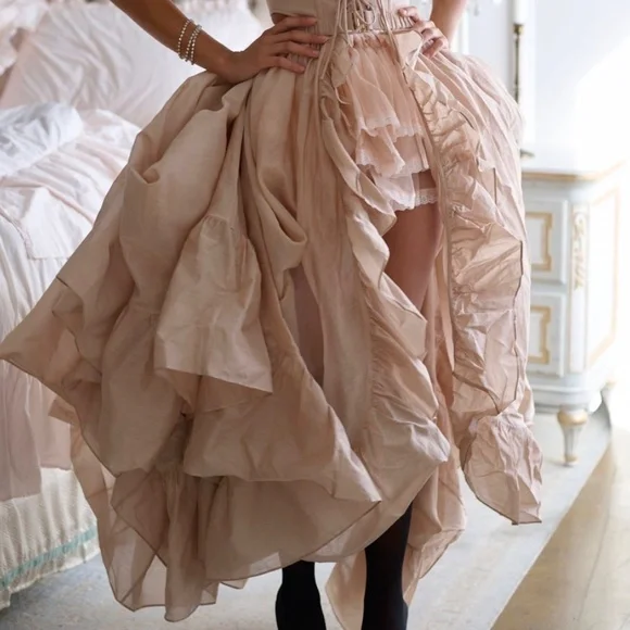 NO OFFERS/FINAL MARKDOWN $340 NWT SELKIE COLLECTION Tournure Skirt in Sparrow - Picture 4 of 10